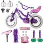 COEWSKE Kids Bike Steel Frame Children Bicycle Little Princess Style 12-14-16-18-20 Inch with Training Wheel