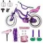COEWSKE Kids Bike Steel Frame Children Bicycle Little Princess Style 12-14-16-18-20 Inch with Training Wheel