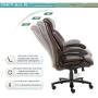 High Back Big & Tall 400lb Office Chair - Heavy Duty Metal Base, Adjustable Tilt Angle, Thick Padding and Ergonomic Design Bonded Leather Executive Desk Computer Task Swivel Chair