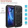 Beasyjoy iPhone XR Metal Case Heavy Duty Built-in Screen Full Body Protective Waterproof Shockproof Tough Rugged Hybrid Military Grade Defender Outdoor(Black)