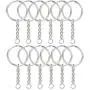 50pcs 1''/25mm Metal Split Key Ring with Chain Key Ring Keychain Ring Parts Open Jump Ring and Connector Accessories for for Keychain and Crafts, Silver 50pcs 1''/25mm Metal Split Key Ring with Chain Key Ring Keychain Ring Parts Open Jump Ring and Connector Accessories for for Keychain and Crafts, Silver