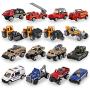 Liberty Imports 16 PCS Mini Diecast Metal Assortment Pocket Vehicles Toy Car Gift Pack Play Set for Kids