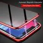 HONTECH Magnetic Case for iPhone 11 Pro, Slim Privacy Magnetic Adsorption Front and Back Tempered Glass with Built-in Screen Protector Metal Bumper Flip Cover 5.8 inch, Black