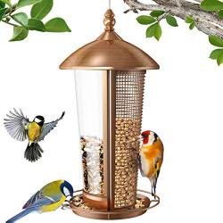 Sahara Sailor Bird Feeder, 2 in 1 Wild Bird Feeders for Outside, Metal Birdfeeder for Outdoor - Antique Copper Finish - 2.5 lbs Hanging House Seed Feeder for Garden Yard Outside Decoration