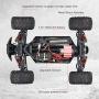 RC Cars, 45KM/H+ High Speed Remote Control Car for Adults 1/12 4WD IPX5 Waterproof All Terrains Off Road Monster Trucks 2.4GHz Hobby Toys with Brushed Motor and 7.4V Large Battery Pack