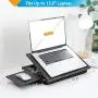 LORYERGO Lap Desk - Adjustable Laptop Stand, Laptop Lap Desk w/ Detachable Mouse Pad & Dual Cushions, Portable Laptop Desk Fits Up to 15.6'' Laptops, Lap Desk for Writing & Drawing, for Sofa & Bed