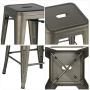 YAHEETECH 30 Inches Metal Bar Stools High Backless Stools Bar Height Stools Patio Furniture Indoor/Outdoor Stackable Kitchen Stools Dining Chair Set of 4