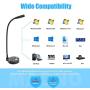 Computer Microphone MAONO AU-GM10 Metal USB Cardioid Condenser Gooseneck Desktop Mic with Touch-Key Mute and Volume Control, Headphone Jack, LED Indicator
