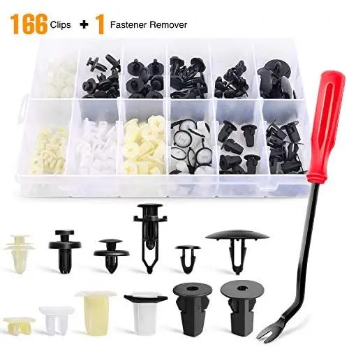 GOOACC 166 Pcs Car Retainer Clips &Screw Grommets - 12 Most Popular Sizes & Applications for GM Toyota Honda Nissan Mazda - Bonus Fastener Remover GOOACC 166 Pcs Car Retainer Clips &Screw Grommets - 12 Most Popular Sizes & Applications for GM Toyota Honda Nissan Mazda - Bonus Fastener Remover