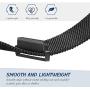 WNIPH 20mm Quick Release Stainless Steel Mesh Watch Band Compatible with Galaxy Watch/ Active2 44mm 40mm / Gear Sport / Gear S2 Classic / Garmin Vivoactive 3, Metal Replacement Sport Strap(Black,20mm)