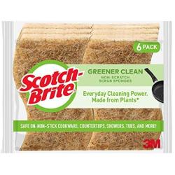 Scotch-Brite Greener Clean Non-Scratch Scrub Sponges, 6 Scrub Sponges