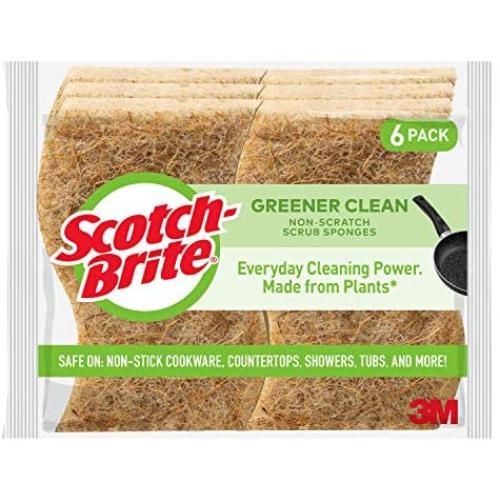 Scotch-Brite Greener Clean Non-Scratch Scrub Sponges, 6 Scrub Sponges