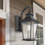 Emliviar Outdoor Wall Lantern, 1-Light Exterior Wall Mount Light with Clear Glass in Black Finish, 18'' Height, 500181