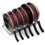 7 Adjustable Compartments Pan and Pot Lid Organizer Rack Holder, Chrome