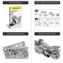 Piececool 3D Metal Model Kits- Motorcycle, DIY 3D Metal Puzzle for Adults, Great Birthday Gifts