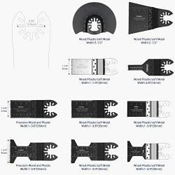 Oscillating Saw Blades, Ohuhu 28PCS Multitool Quick Release Saw Blades Kit, Metal Wood Plastic Oscillating Tool Blades, for Sanding, Grinding and Cutting