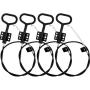 HNBun 4Pcs Recliner Pull Cable Replacement, Universal D-Ring Sofa Recliner Cables Black Couch Release Cables Replacement, Hook Exposed Cable Length 5.3 Inch with S Tip, Total Length 40.5 Inch