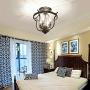 UOFUS Rustic  Semi Flush Mount Ceiling Light Fixtures，4-Light Black Metal Chandelier ，Farmhouse Lighting for Kitchen Foyer Bar Entryway Bedroom Living Room Island Laundry Room (Black)
