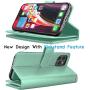 Tekcoo Wallet Case for iPhone 12 Mini / iPhone12 Mini (5.4 inch) 2020 Luxury ID Cash Credit Card Slots Holder Carrying Pouch Folio Flip PU Leather Cover [Detachable Magnetic Hard Case] - Turquoise
