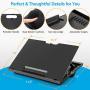 LORYERGO Laptop Lap Desk - Adjustable Laptop Stand with 8 Angles & Dual Cushions, Lap Table Fits up to 15.6 Inch Laptops, Portable Laptop Desk with Handle for Bed, Sofa or Car