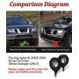 Fog Lights For Nissan Frontier 2005-2016 (Metal Bumper Only) OEM Replacement Fog Lamps 2PCS With Clear Lens AUTOWIKI