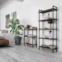 Barnyard Designs Furniture 3-Tier Etagere Bookcase, Solid Pine Open Wood Shelves, Rustic Modern Industrial Metal and Wood Style Bookshelf, Brown, 38.5'' x 29.5''x 11.75'' Barnyard Designs Furniture 3-Tier Etagere Bookcase, Solid Pine Open Wood Shelves, Rustic Modern Industrial Metal and Wood Style Bookshelf, Brown, 38.5'' x 29.5''x 11.75''