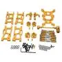 F Fityle Metal Upgrade Part Kits for WLtoys 1/12 124019 1:14 144001 RC Car Truck Front/Rear Swing Arms Steering Group Front/Rear Shock Mounts - Golden
