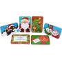 6 Gift Card Tin Holders Boxes 5” x 3.25” x 0.75” for Christmas Holiday Décor, Xmas Party Favor Box