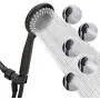 Luxsego High Pressure Handheld Shower Head 5-Setting Powerful Shower Spray against Low Pressure Water Supply Pipeline with Hose with 59 PVC Shower Hose, Adjustable Solid Brass Bracket, Matte Black Luxsego High Pressure Handheld Shower Head 5-Setting Powerful Shower Spray against Low Pressure Water Supply Pipeline with Hose with 59 PVC Shower Hose, Adjustable Solid Brass Bracket, Matte Black
