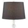 Gustavo Modern Table Lamps Set of 2 Silver Metal Stacked Crystal Balls Black Drum Shade for Living Room Family Bedroom - Regency Hill