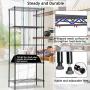 Wire Shelving Unit, NSF 5-Tier Layer Shelf Utility Steel Commercial Grade Storage Shelves 24''L x 14''W x 60''H Heavy Duty Metal Shelves Organizer Rack with Leveling Feet for Kitchen Office Garage, Black
