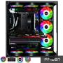 upHere 120mm 5V 3PIN Addressable RGB Case Fan Motherboard Sync Adjustable Colorful LED Fans with Controller 5x120mm PWM Fans PF1207-5