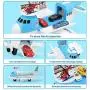 Geyiie Airplane Car Toys, Aircraft Car Set Toys with 5pcs Vehicle Car, Parking Scene Game with Stickers, a Helicoper Toy for Kids Toddlers Boys Girls Gift Geyiie Airplane Car Toys, Aircraft Car Set Toys with 5pcs Vehicle Car, Parking Scene Game with Stickers, a Helicoper Toy for Kids Toddlers Boys Girls Gift