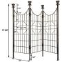 H Potter Large Iron Garden Trellis for Climbing Plants Patio Screen Deck Privacy Fence