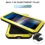 Sony Xperia 10 Case,Bpowe Armor Tank Aluminum Metal Gorilla Glass Shockproof Military Heavy Duty Sturdy Protector Cover Hard Case for Sony Xperia 10 (Yellow, Xperia 10)