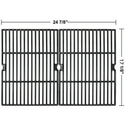 Music City Metals 66162 Gloss Cast Iron Cooking Grid Replacement for Select Grill Chef and Grill Master Gas Grill Models, Set of 2