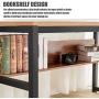 TOPSKY 55'' Computer Desk with Bookshelf/Metal Hole Cable Cover 1.18'' Thick Desk (Natural)