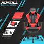 Homall Gaming Chair Computer Office Chair Ergonomic Desk Chair with Footrest Racing Executive Swivel Chair Adjustable Rolling Task Chair (Red)