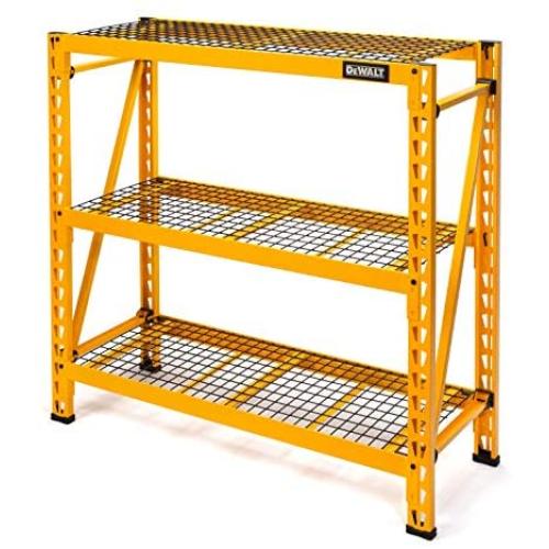 DEWALT 4-Foot Tall, 3 Shelf Steel Wire Deck Industrial Storage Rack, Adjustable for Custom Workshop/Garage Storage Solutions, Total Capacity: 4,500 lbs.