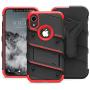 ZIZO Bolt Series for iPhone XR Case Military Grade Drop Tested with Tempered Glass Screen Protector Holster and Kickstand Black RED