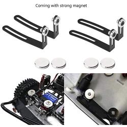 Dilwe RC Car Shell Body Mount L-Bracket, 4Pcs Metal Shell Body Mount L-Bracket with Magnet for Axial SCX10 1/10 Scale RC Crawler Black RC Accessory