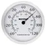REOTEMP WT12 12 Inch Modern Analog Wall Thermometer with Brushed Aluminum Metal Bezel and Glass Lens