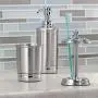 mDesign Metal Bathroom Vanity Countertop Accessory Set - Includes Refillable Soap Dispenser, Divided Toothbrush Stand, Tumbler Rinsing Cup, Soap Dish - 4 Pieces - Brushed Stainless Steel mDesign Metal Bathroom Vanity Countertop Accessory Set - Includes Refillable Soap Dispenser, Divided Toothbrush Stand, Tumbler Rinsing Cup, Soap Dish - 4 Pieces - Brushed Stainless Steel