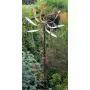 Stanwood Wind Sculpture: Kinetic Copper Wind Sculpture Dual Spinner - Dancing Willow Leaves