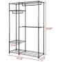 Heavy Duty Clothing Garment Rack Wire Shelving Closet Clothes Stand Rack Double Rod Wardrobe Metal Storage Rack Freestanding Cloth Armoire Organizer (1 Pack)