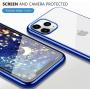 MILPROX iPhone 11 Pro Max Case, Clear Transparent Shockproof Shell [Free Screen Protector] with Electroplated Edge Cover Cases for iPhone 11 Pro Max 6.5 Inch (2019)-Blue