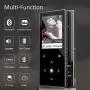 MP3 Player with Bluetooth,CCHKFEI 16GB Portable Music Player with Touch Button/1.8TFT Screen,Built in Speaker, FM Radio,Voice Recorder Metal Shell Supports up to 128GB,for Running Jogging
