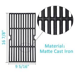 BBQration 3-Pack 16 7/8'' CIF876C Matte Cast Iron Cooking Grid Replacement Parts for Charbroil 463436213, 463436214, 463441312, 463420508, 463441512, 463440109, Master Chef, Backyard and More