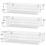 Wall35 Kansas Wall Mounted White Bookshelf for Kids Room Decor, Metal Wire Storage Basket Set of 6 (Varying Sizes)