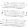Wall35 Kansas Wall Mounted White Bookshelf for Kids Room Decor, Metal Wire Storage Basket Set of 6 (Varying Sizes) Wall35 Kansas Wall Mounted White Bookshelf for Kids Room Decor, Metal Wire Storage Basket Set of 6 (Varying Sizes)